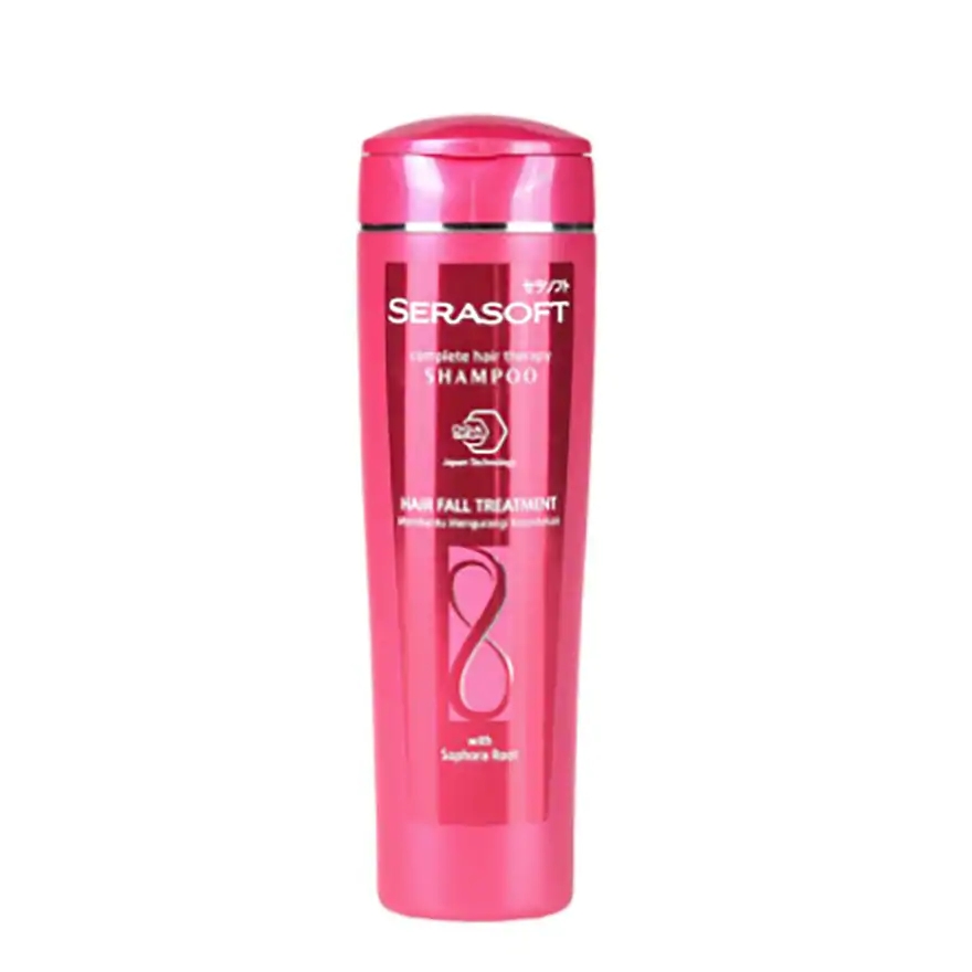 Shampo untuk rambut rontok Serasoft Hair Fall Treatment.